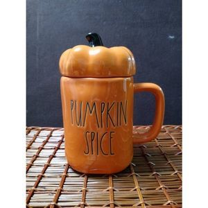Rae Dunn by Magenta PUMPKIN SPICE Decorative Mug Pumpkin Lid‎ Orange